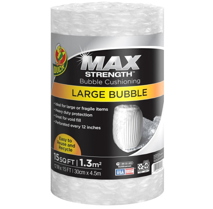 DUCK BRAND MAX STRENGTH Large Bubble Cushion Bubble Wrap